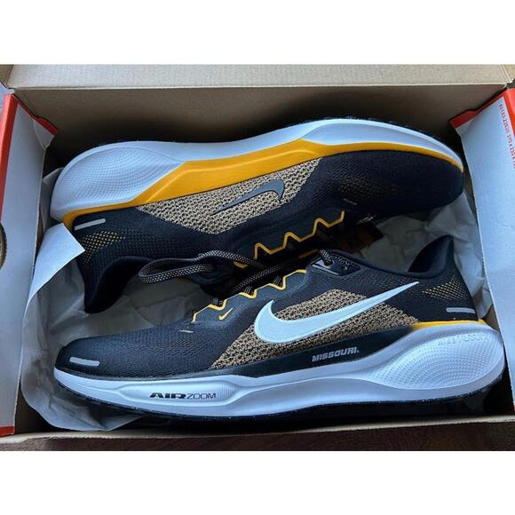 Men Nike Air Zoom Pegasus 41 Running Shoes Size 14 Missouri Tigers Black FZ5129 - Picture 3 of 13